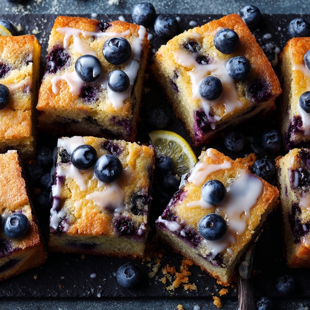 Lemon Blueberry Pound Cake Squares