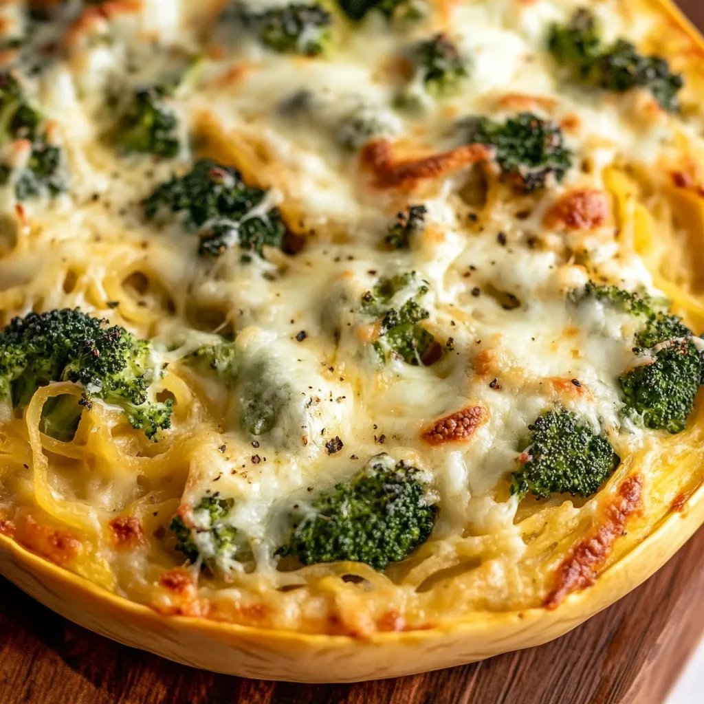 Cheesy Broccoli Spaghetti Squash