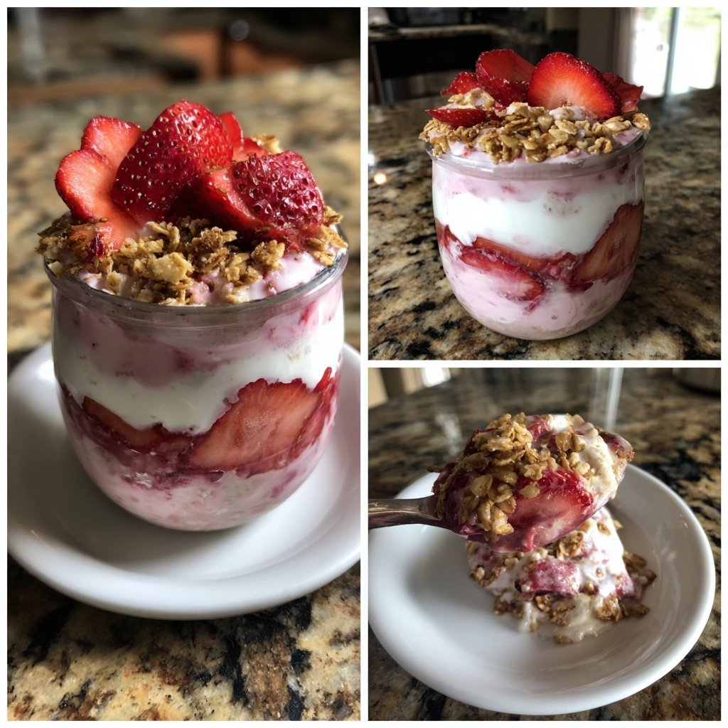 Strawberry Cream Overnight Oats