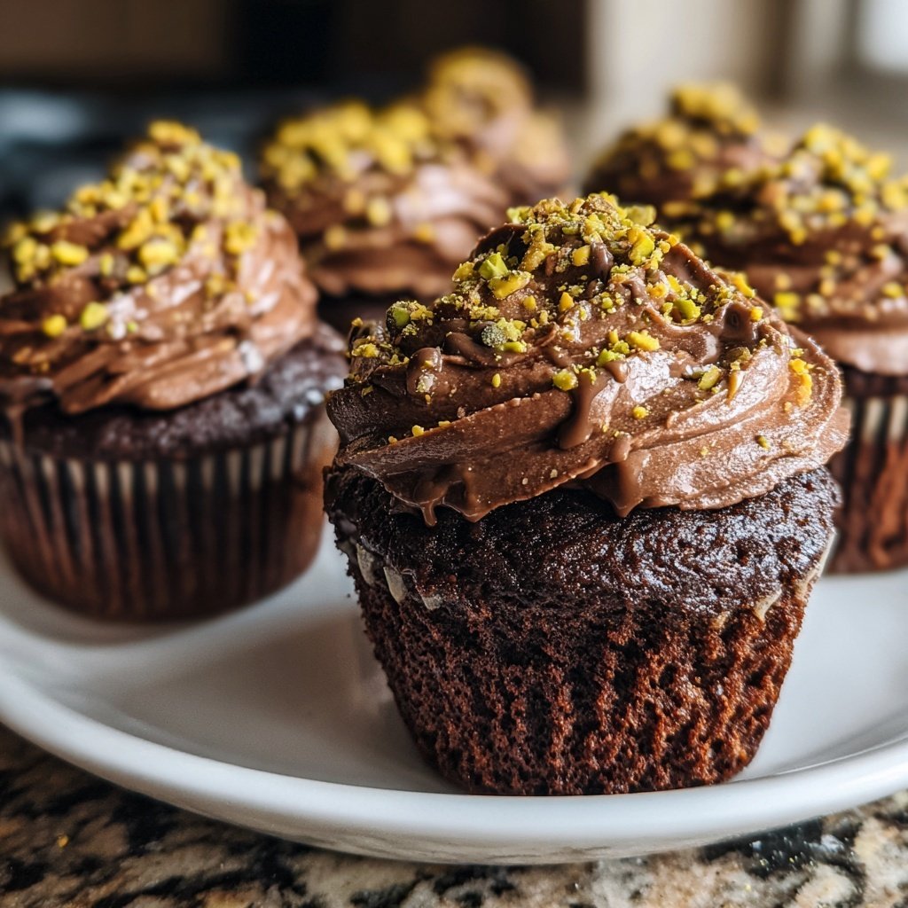 Chocolate Pistachio Cupcakes