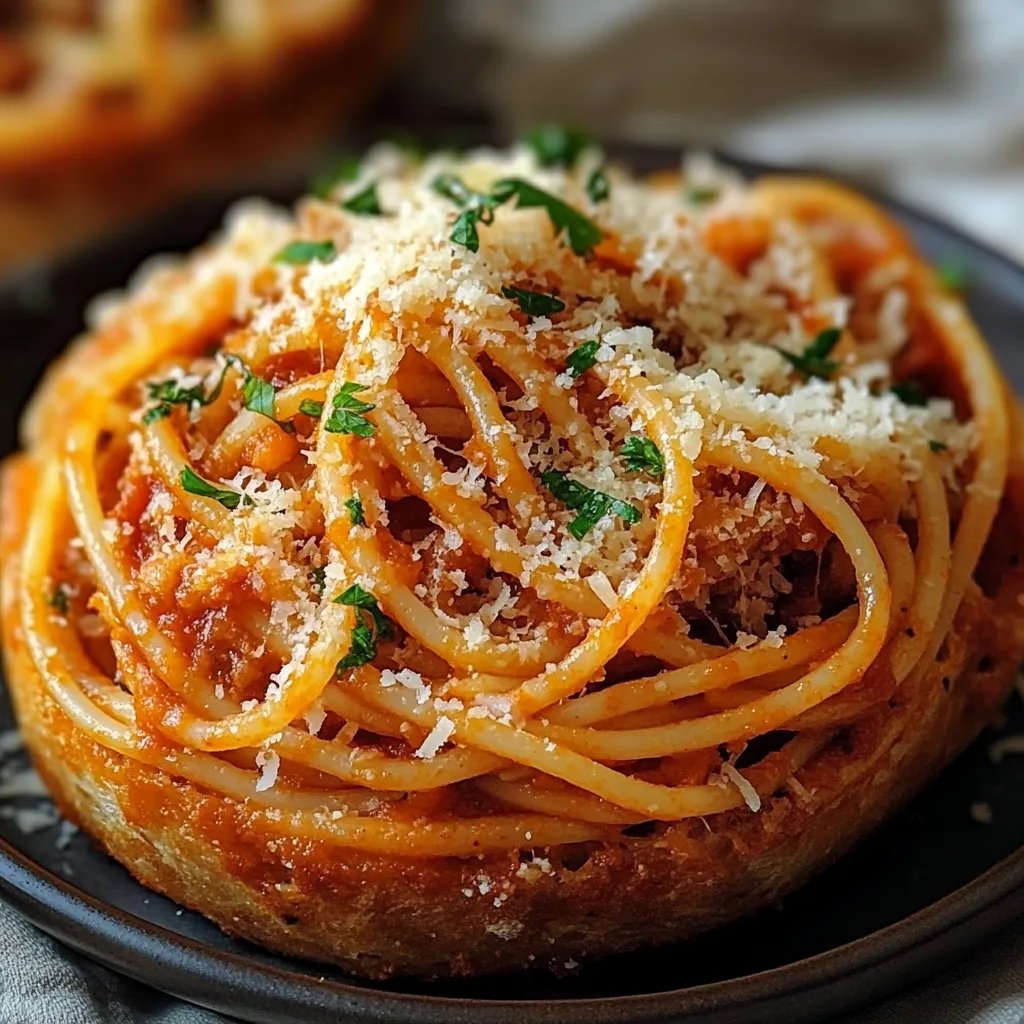 Spaghetti Garlic Bread Bowls