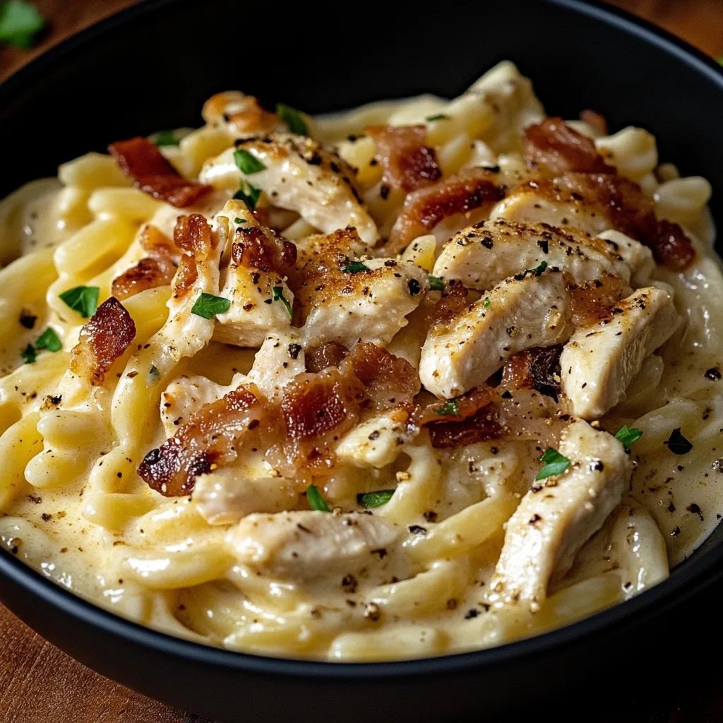 Creamy Chicken Bacon Ranch Pasta