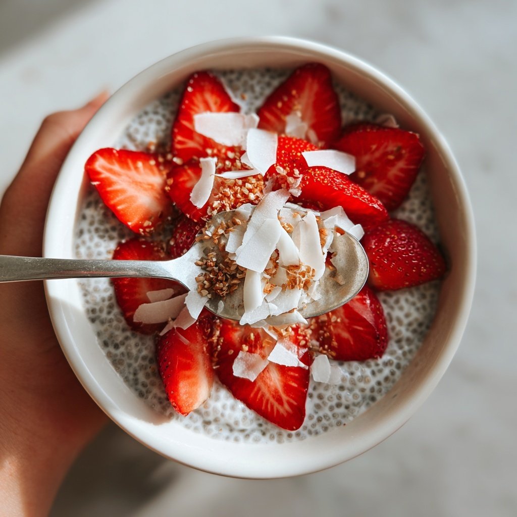 Strawberry Coconut Chia Pudding