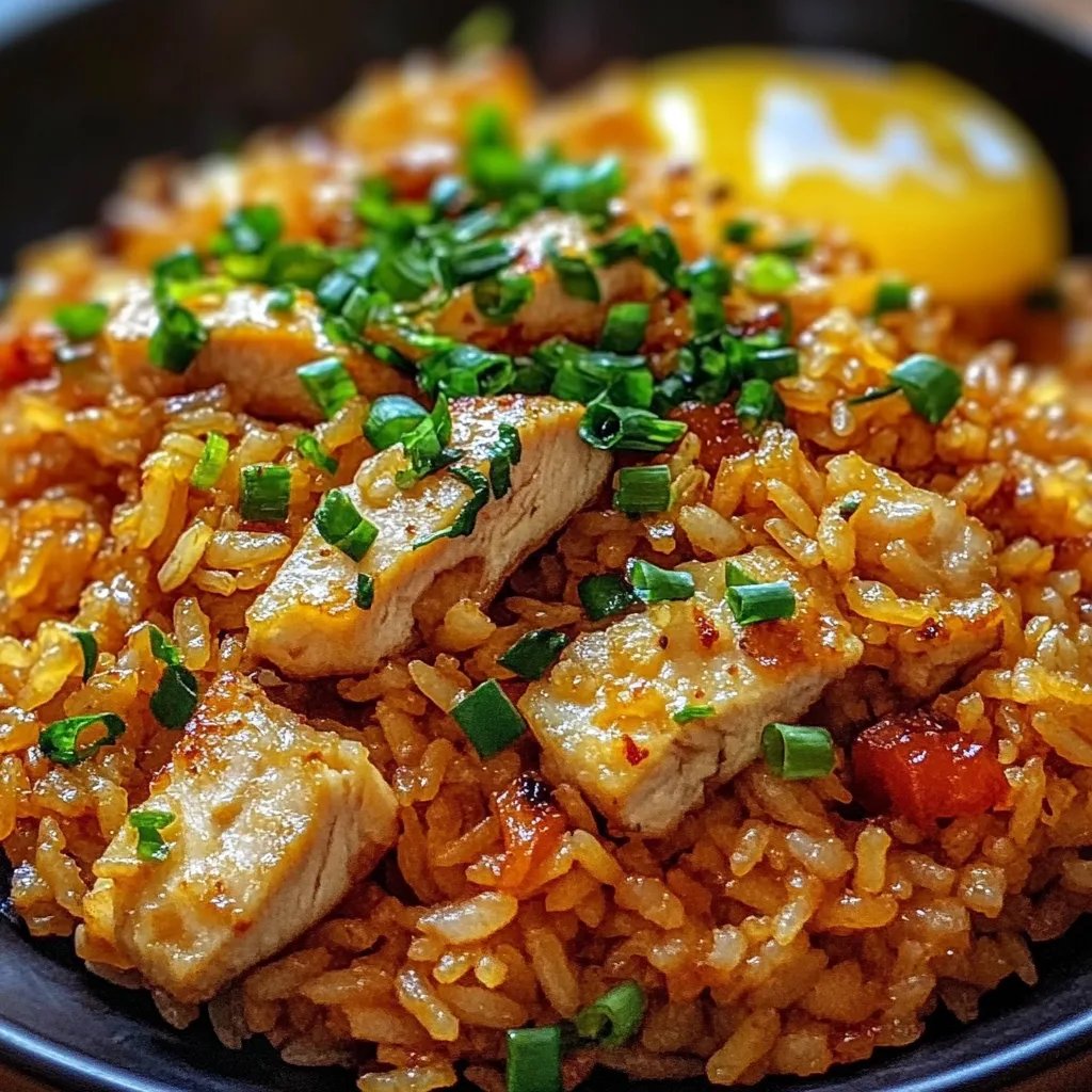 Kimchi Fried Rice with Chicken