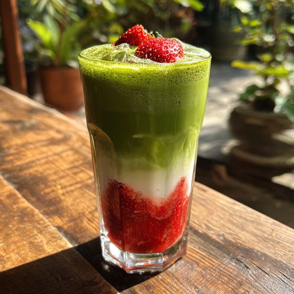 Iced Matcha Strawberry Latte