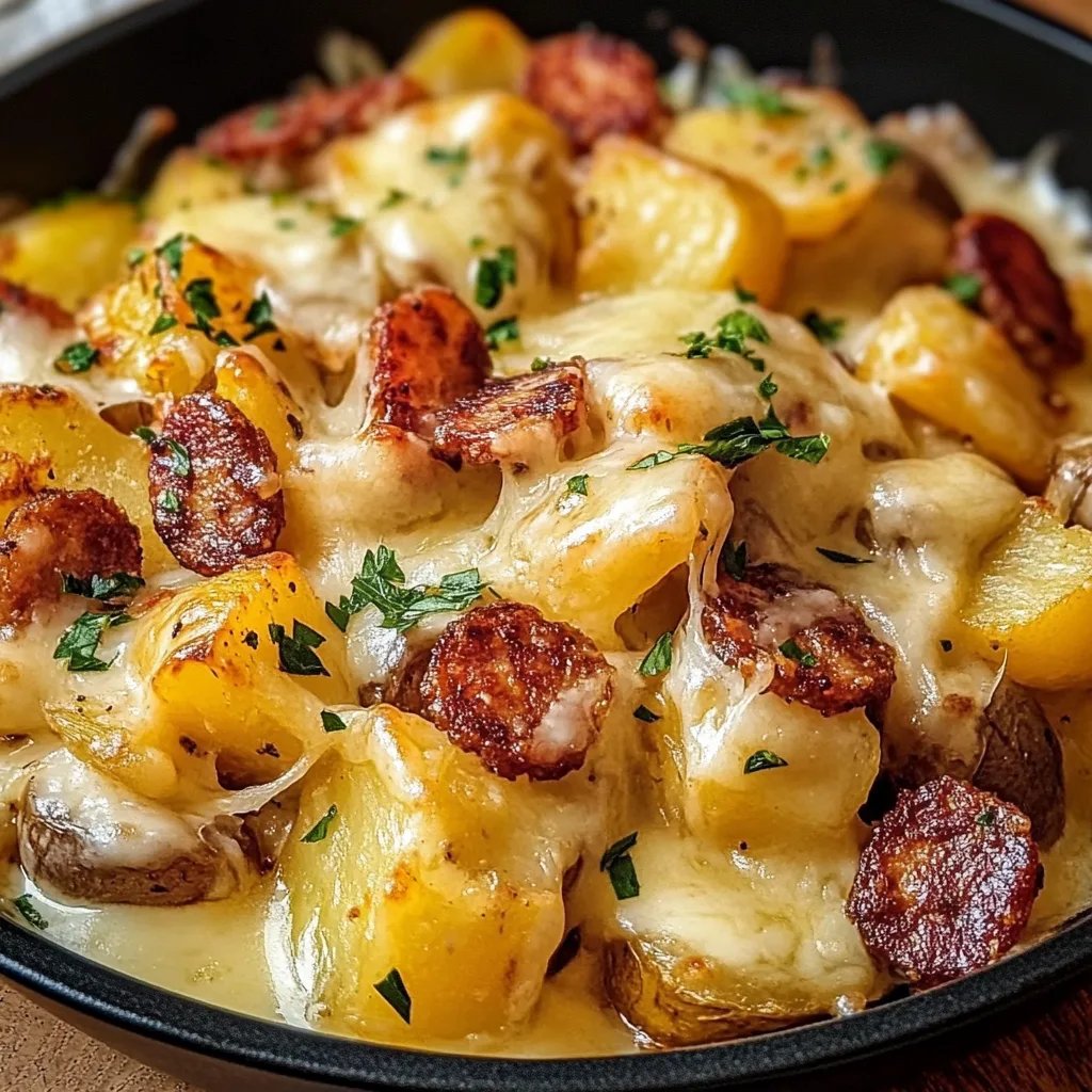 Cheesy Ranch Potatoes and Smoked Sausage