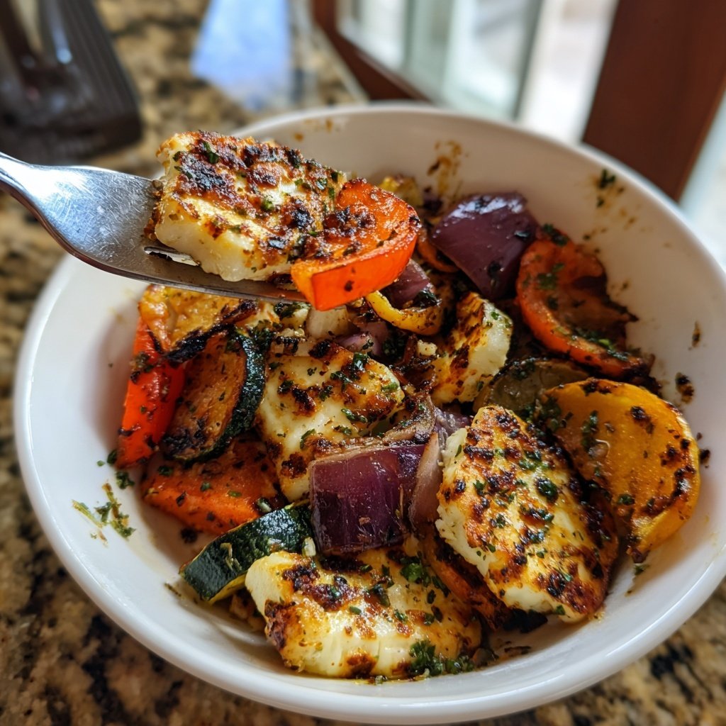 Grilled Halloumi With Vegetables
