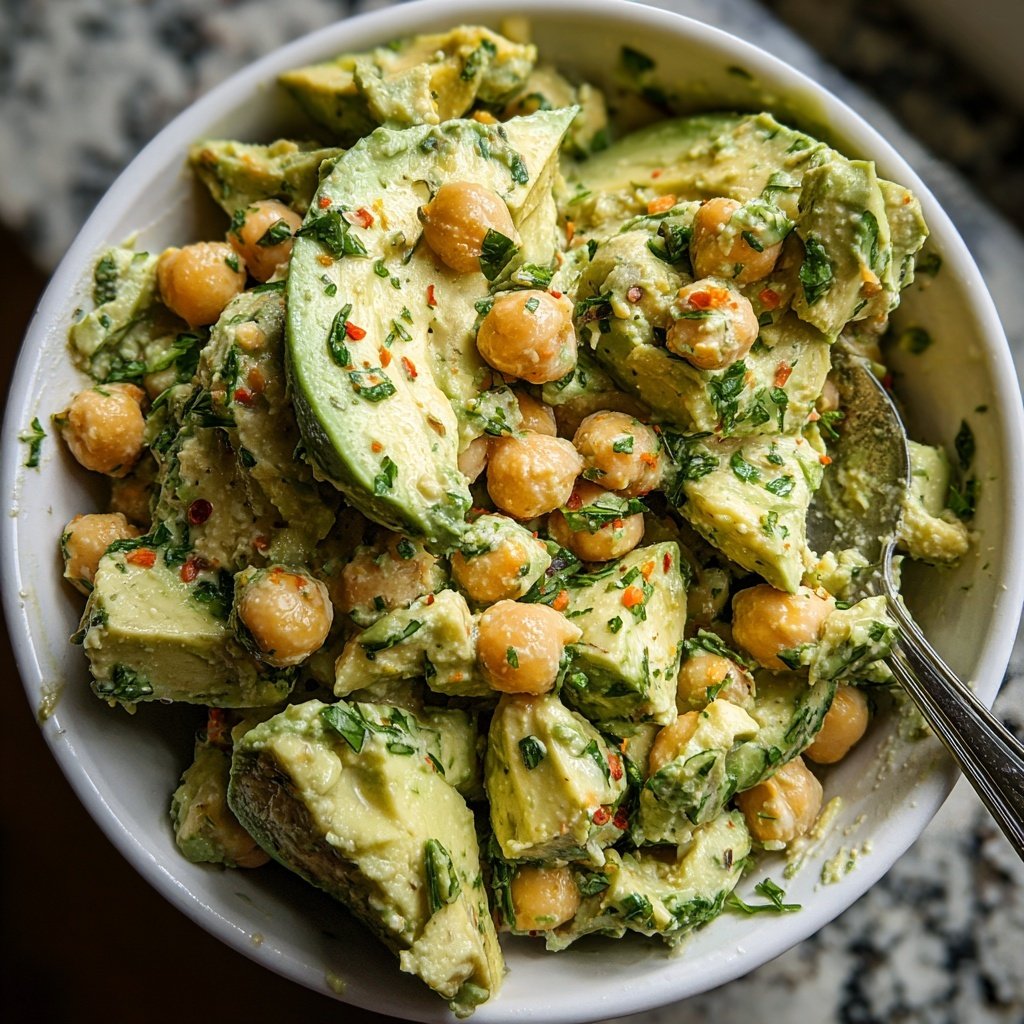 Healthy & Light Avocado Chickpea Salad