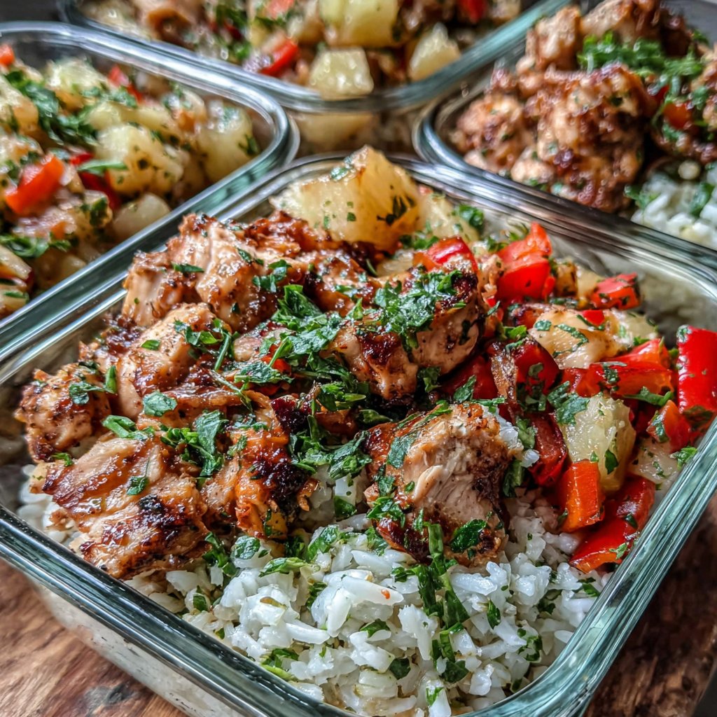 Pineapple Chicken And Rice Meal Prep