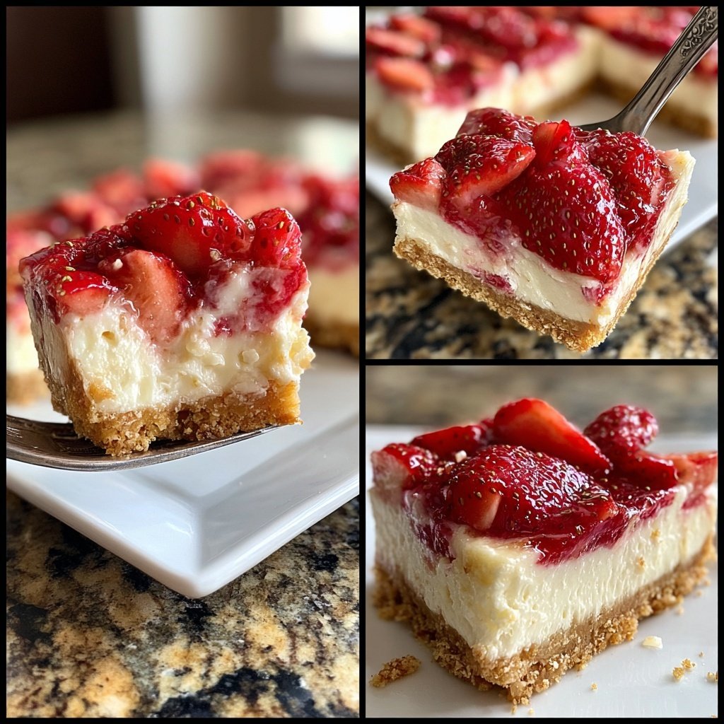 Strawberry Cheesecake Bars No Bake